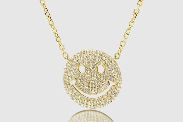 Smiley Face Diamond Pendant