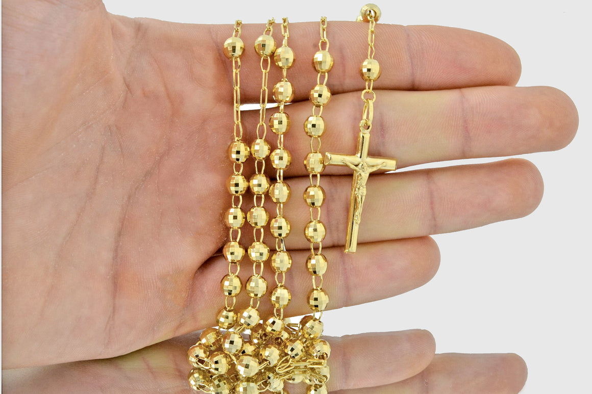 6mm Rosary Chain 14K Yellow Gold 