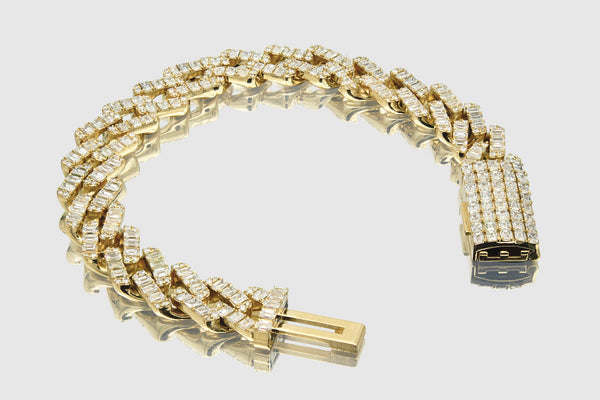 14mm Diamond Miami Cuban Emerald Cut Bracelet