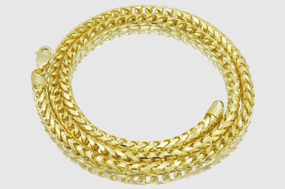2mm - 7mm 14k Round Franco Solid Yellow Gold Necklace