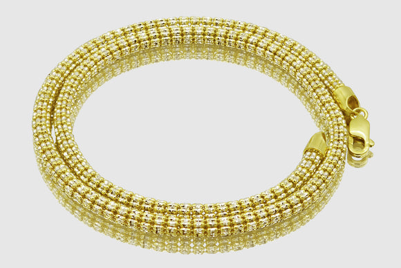 3mm - 4.5mm 14k Ice Solid Yellow Gold Necklace