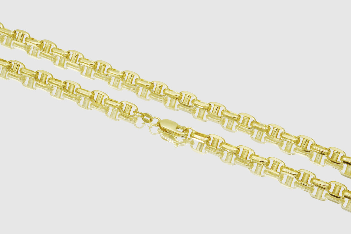 4.5mm - 5mm 14k Anchor Link Yellow Gold Necklace