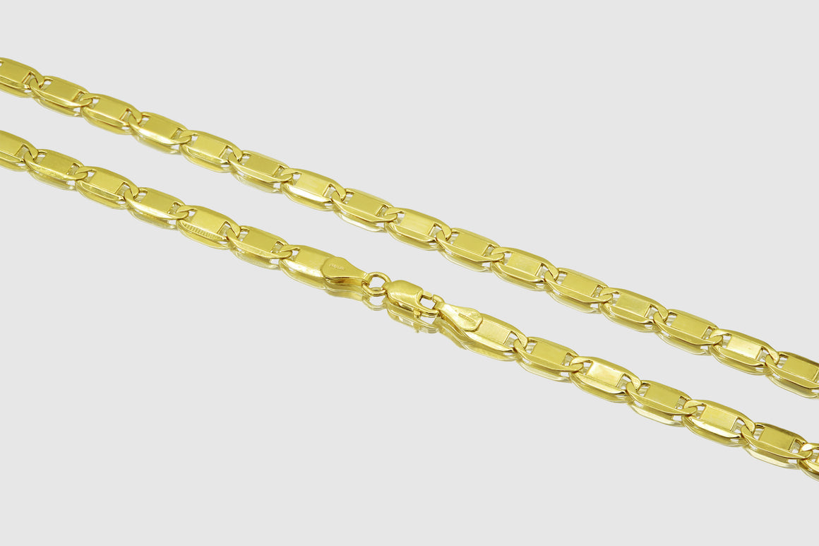 6mm Gucci Style Lite Bar Link 14k Yellow Gold Necklace