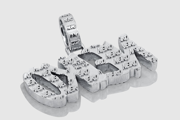 Custom Straight Uppercase Solid Gold Diamond Name Pendant | Uverly