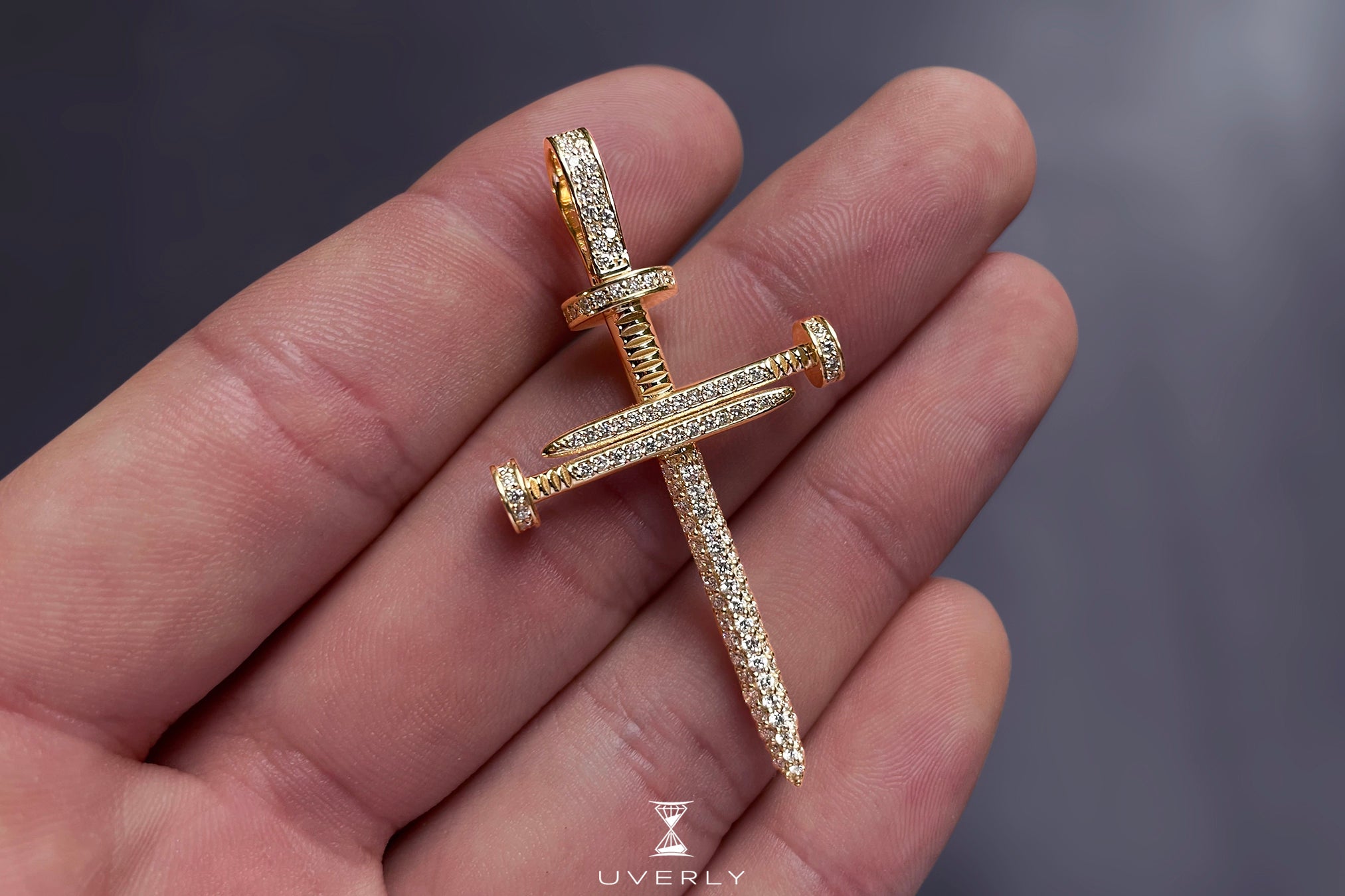 SHAY Yellow Gold and Diamond Mini Cross Necklace | Harrods UK