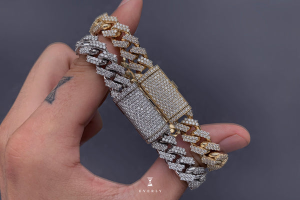 Studded Prong Set Cuban Link Bracelet - Silver – THE SNEAKER STUDIO