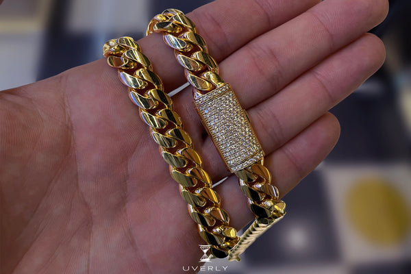 14K White Gold Diamond Padlock Pendant