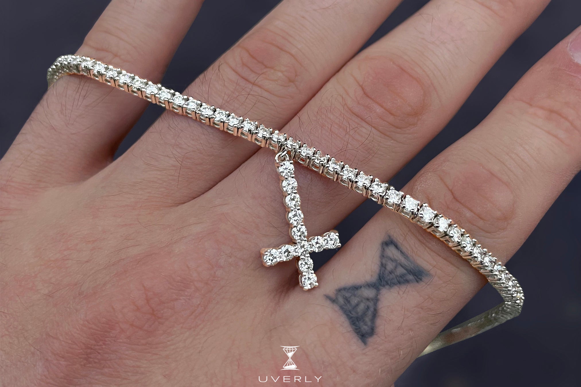 Diamond upside down cross pendant Clearance