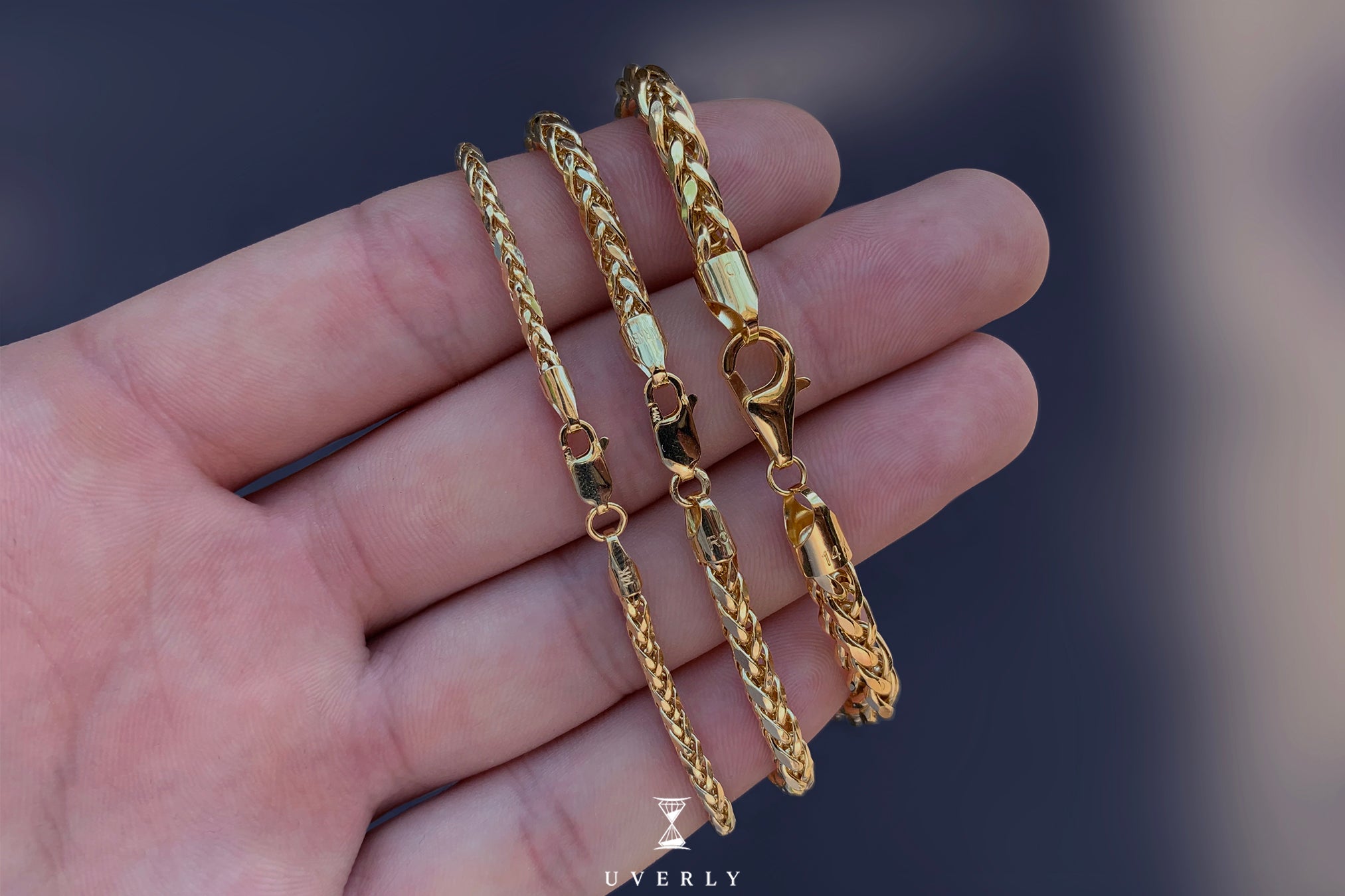 10K Yellow Gold 2.5MM Solid Rope Chain Diamond Cut Necklace - Jawa Jewelers