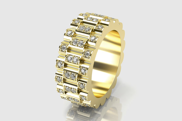 Yellow Gold Rolex Presidential Diamond Ring | Uverly