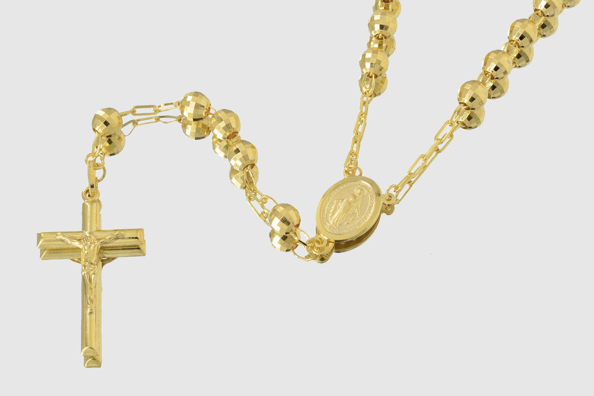 14k Gold Rosary Necklace – Cut + Clarity