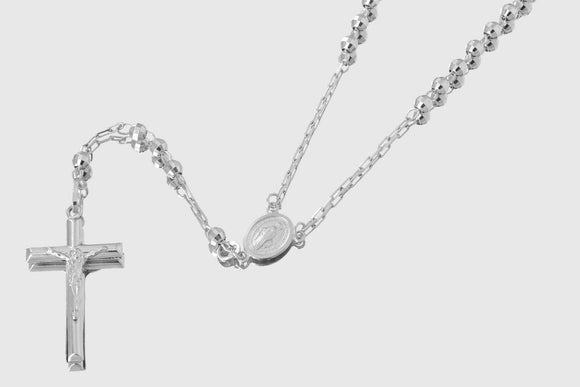 4mm Rosary Chain 14K White Gold 