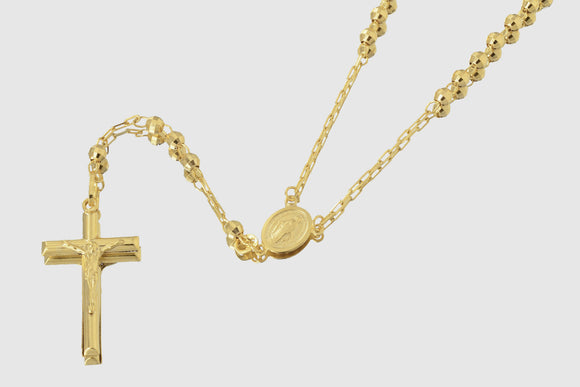 4mm Rosary Chain 14K Yellow Gold 