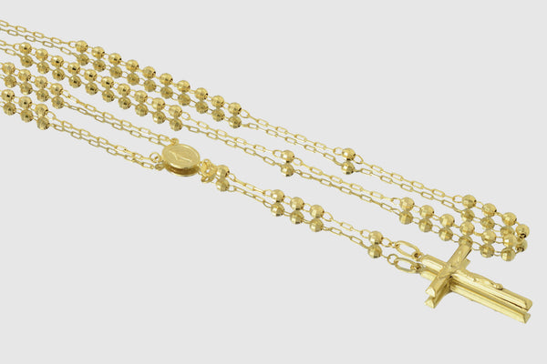 14k Gold Rosary Necklace – Cut + Clarity