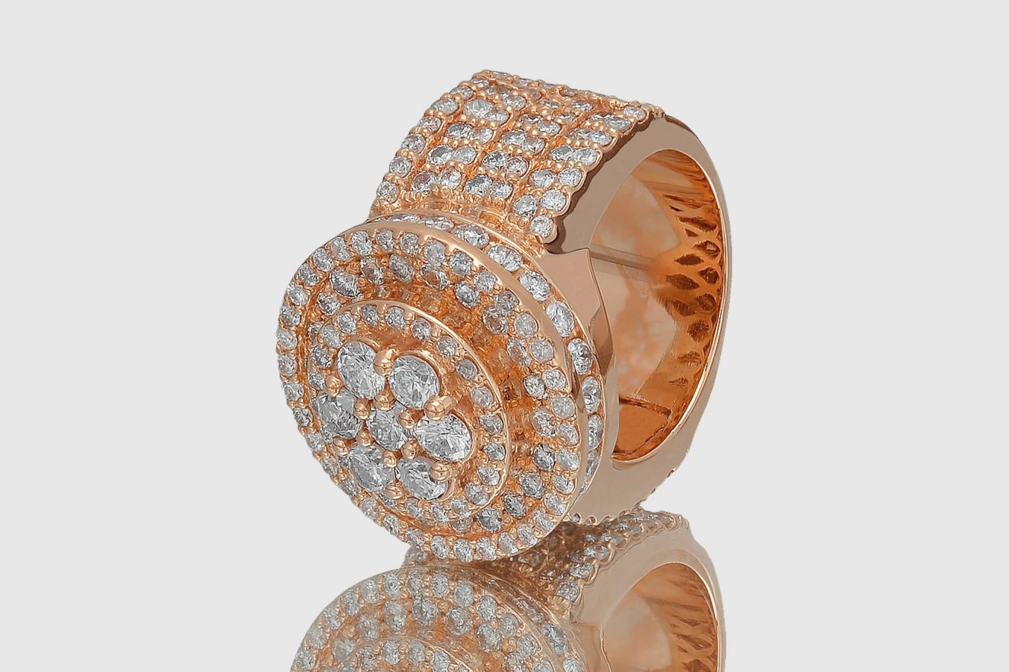 Deco Halo Baguette & Round Diamond Mosaic Ring | Berlinger Jewelry