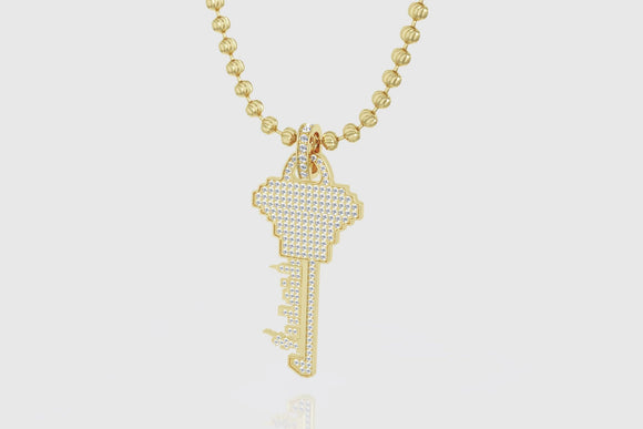 New York City Key Gold and Diamond Pendant