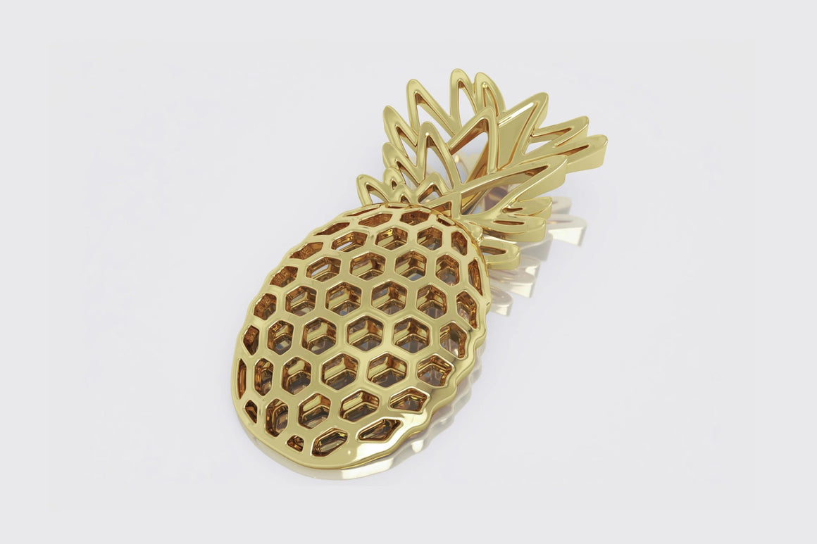 Pineapple Pendant 14K Yellow Gold