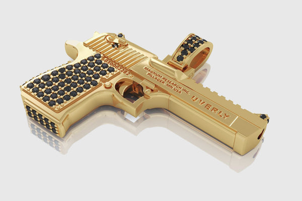Magnum Gun Pistol Diamond Pendant