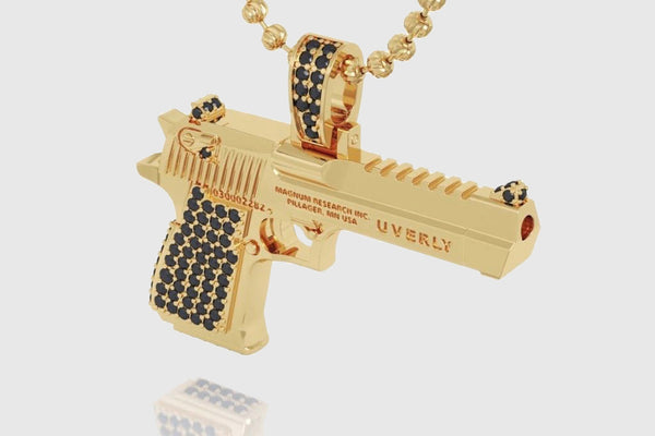 Magnum Gun Pistol Diamond Pendant