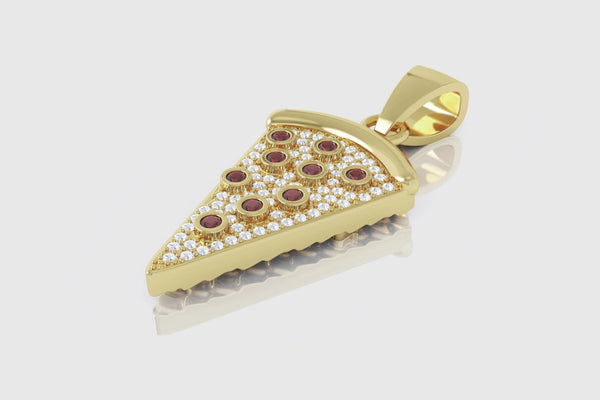 Pizza Pendant Yellow Gold