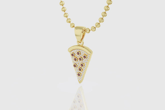 Pizza Pendant Yellow Gold