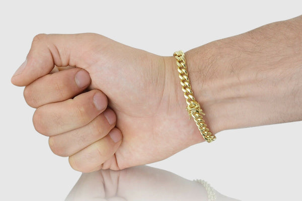 7mm Miami Cuban Bracelet 14K Yellow Gold