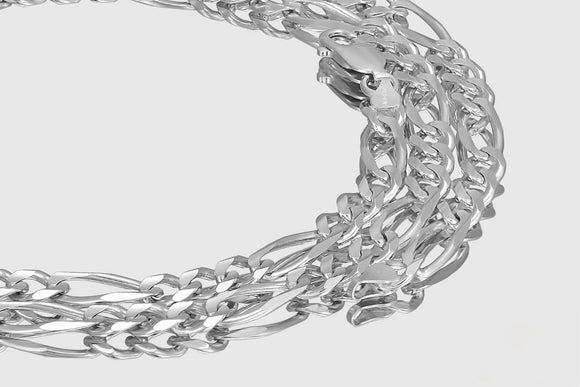 Figaro Chain Necklace - 14k Solid White Gold | Uverly