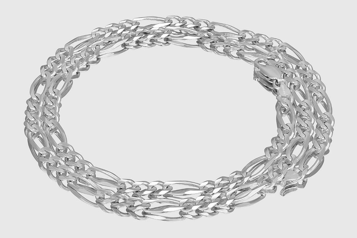 Figaro Chain Necklace - 14k Solid White Gold | Uverly