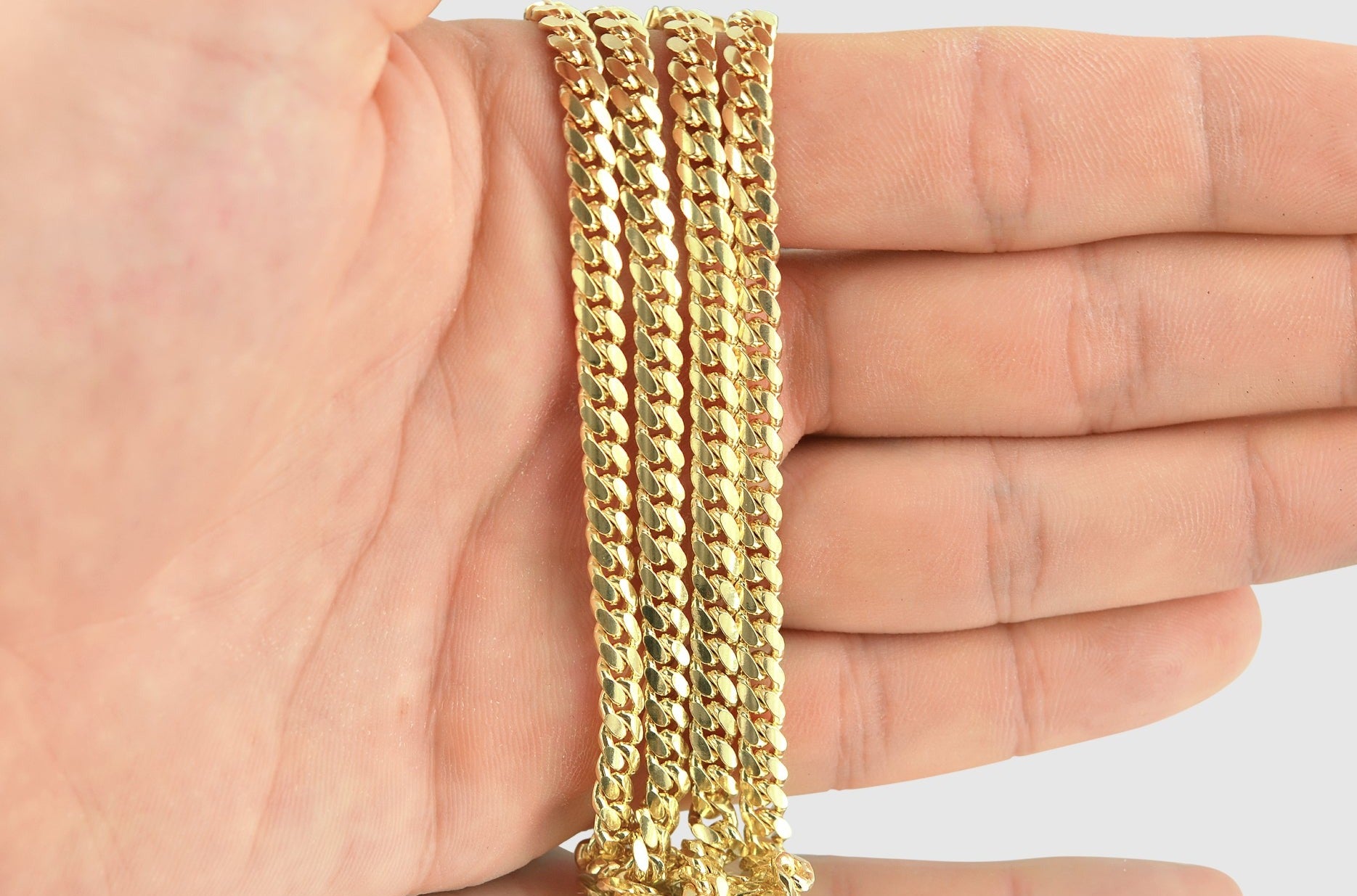 5mm Solid Miami Cuban Gold Necklace