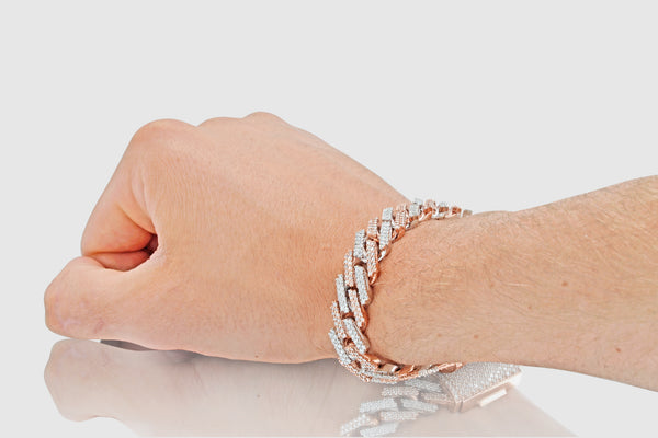 15mm Miami Cuban Diamond Necklace 14K Yellow Gold 