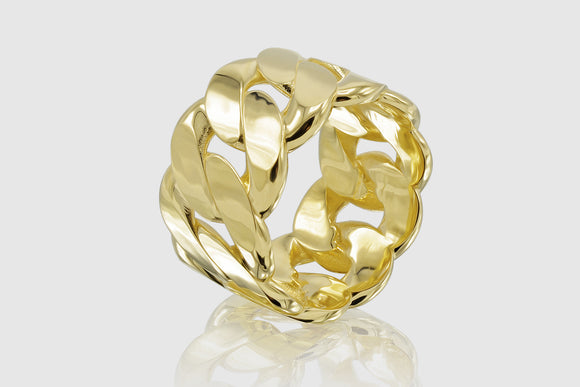 Miami Cuban Ring 18K Yellow Gold