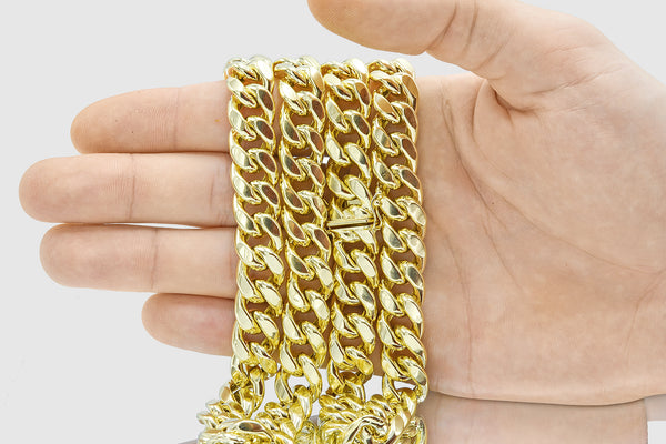 13mm 14K Miami Cuban Gold Necklace